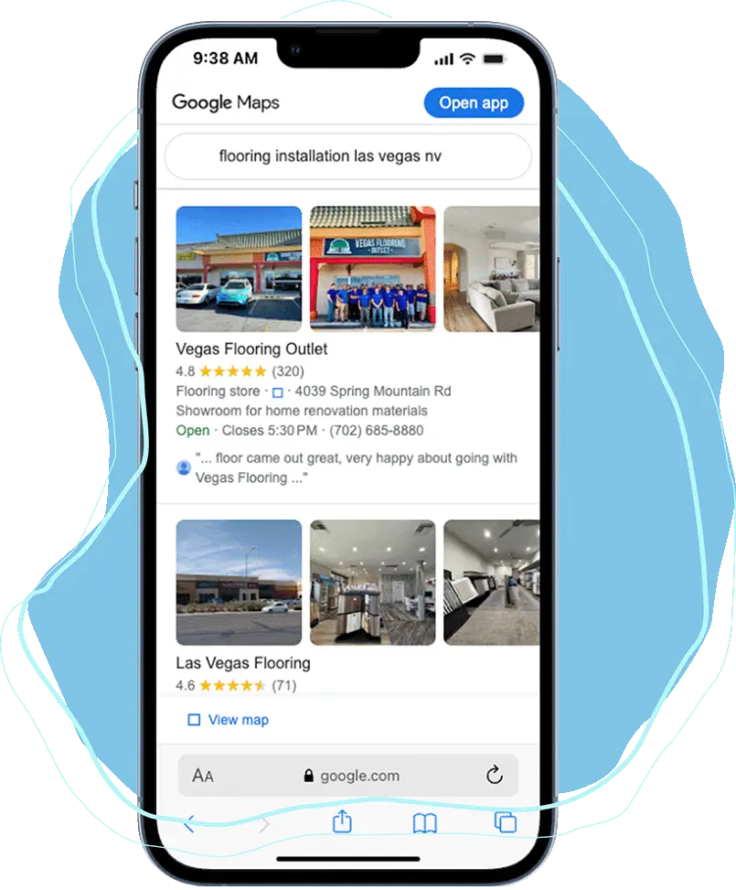 search results flooring digital marketing ad genius